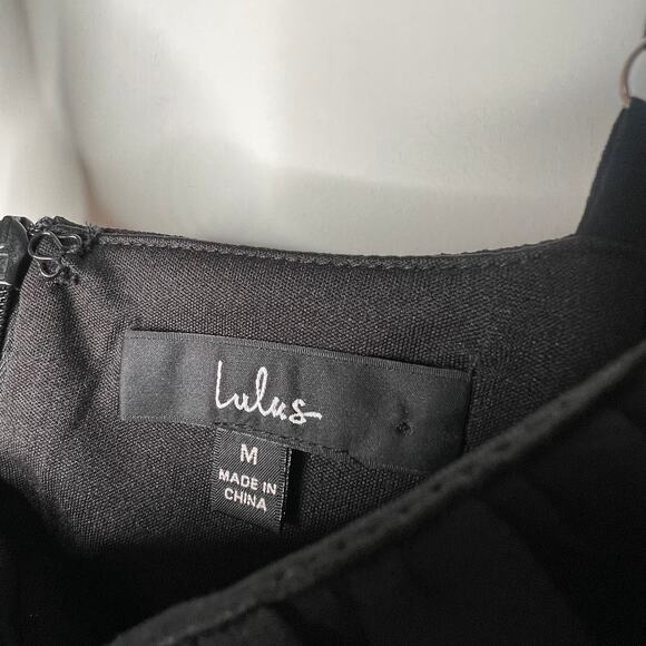 Lulu's Black Ruffle Sleeve Jumpsuit Size M - Picture 5 of 8